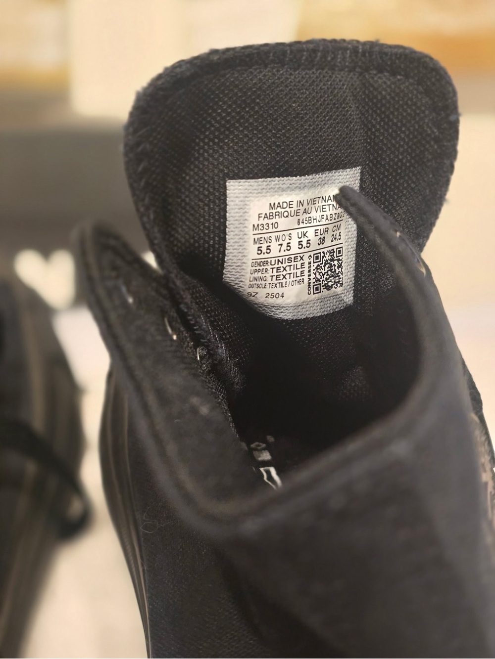 All-Black High Top Canvas Sneakers Monochrome Mens 5.5 Women’s 7.5 NIB - Picture 5 of 6